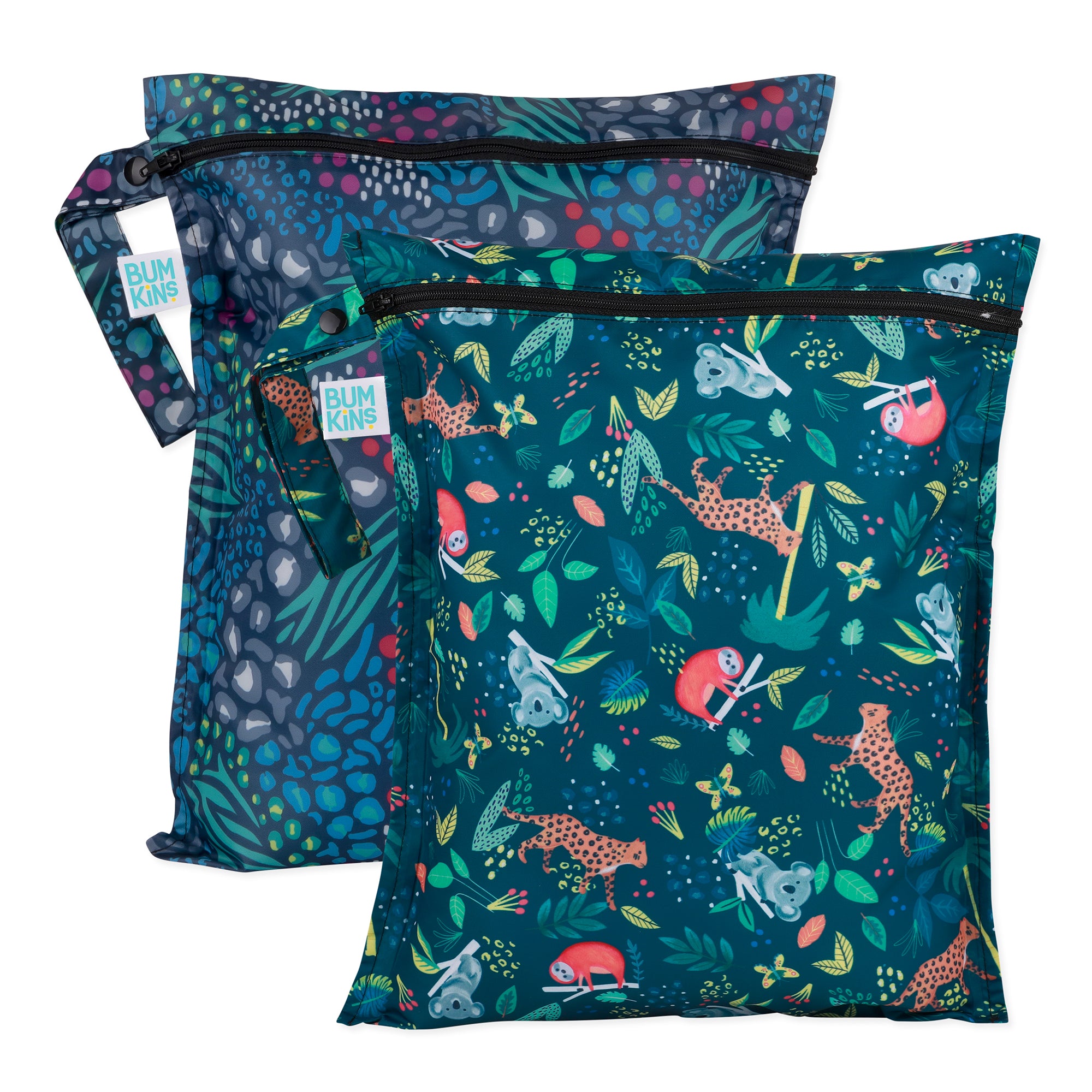 Babyhug 100% Cotton Trunk Jungle Animals Printed Pack of 3 - Blue main image 1