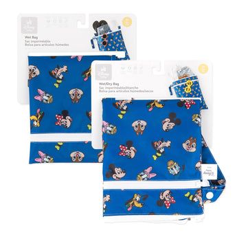 Bumkins Wet Bag + Wet/Dry Bag Set: Mickey & Friends Forever is shown in its packaging.