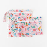 Bumkins Wet Bag + Wet/Dry Clutch Set: Boots lays overlapping on a white background.
