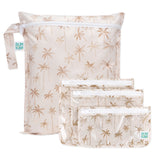 Stay stylish with the Bumkins Palm Daze set: 3 wet/clear travel bags + packable tote—perfect for waterproof, on-the-go essentials.
