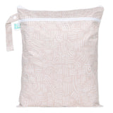 Bumkins Wet/Dry Bag: Wander features abstract lines, a handle, and waterproof fabric—ideal for stylish, organized travel.