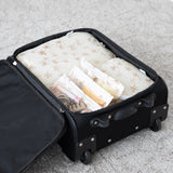 Bumkins Palm Daze set: 2 packing cubes + 3 clear travel bags keep your suitcase organized on any trip.