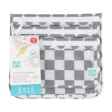 Bumkins Clear Travel Bag 3 Pack: Charcoal Check is shown with its packaging tag.