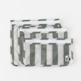 Roamio by Bumkins Clear Travel Bag 3 Pack: Clubhouse Stripe lays overlapped on a white background.