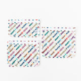 Bumkins Clear Travel Bag 3 Pack: Mickey & Friends Varsity are arranged flat on a white background.