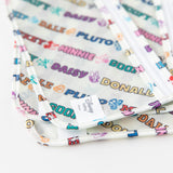 Close-up Bumkins Clear Travel Bag 3 Pack: Mickey & Friends Varsity, showcasing the Disney Baby logo label.