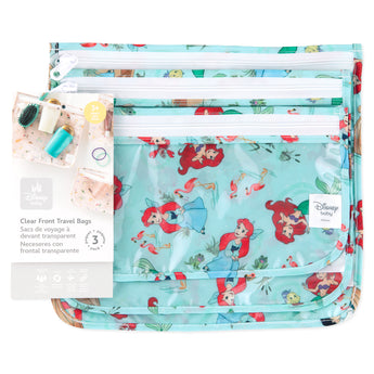 Bumkins Clear Travel Bag 3 Pack: Disney Princess Ariel is shown with its packaging tag.
