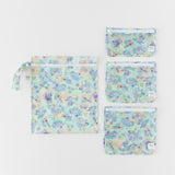The Bumkins Wet Bag + Clear Travel Bag 3 Pack Set: Disney Aloha Stitch is stylish, waterproof, and perfect for travel organization.