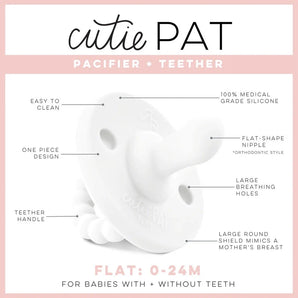 Cutie PAT Flat Pacifier, Cranberry