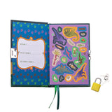 Floss and Rocks Scented Secret Diary, Dino: includes stickers, a name area, favorite color spot & secured with a small yellow padlock.