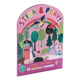 Pink Stick and Play, Fairy Tale by Floss and Rock: 50 reusable stickers of trees, a rainbow, & animals.
