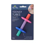 Teensy Tubes by Itzy Ritzy are silicone teething tubes with multicolored teethers for ages 3 months+.