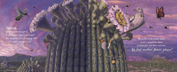 The hardcover book Saguaros Gifts by Sleeping Bear Press reveals the wildlife attracted to flowering Saguaros.