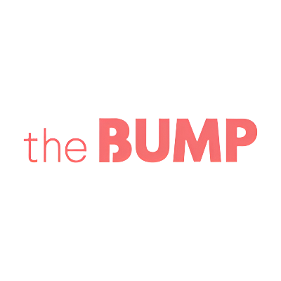 Logo with the words the BUMP in lowercase. the is in light pink and BUMP in bold pink, both on a black background covered with small white dots.