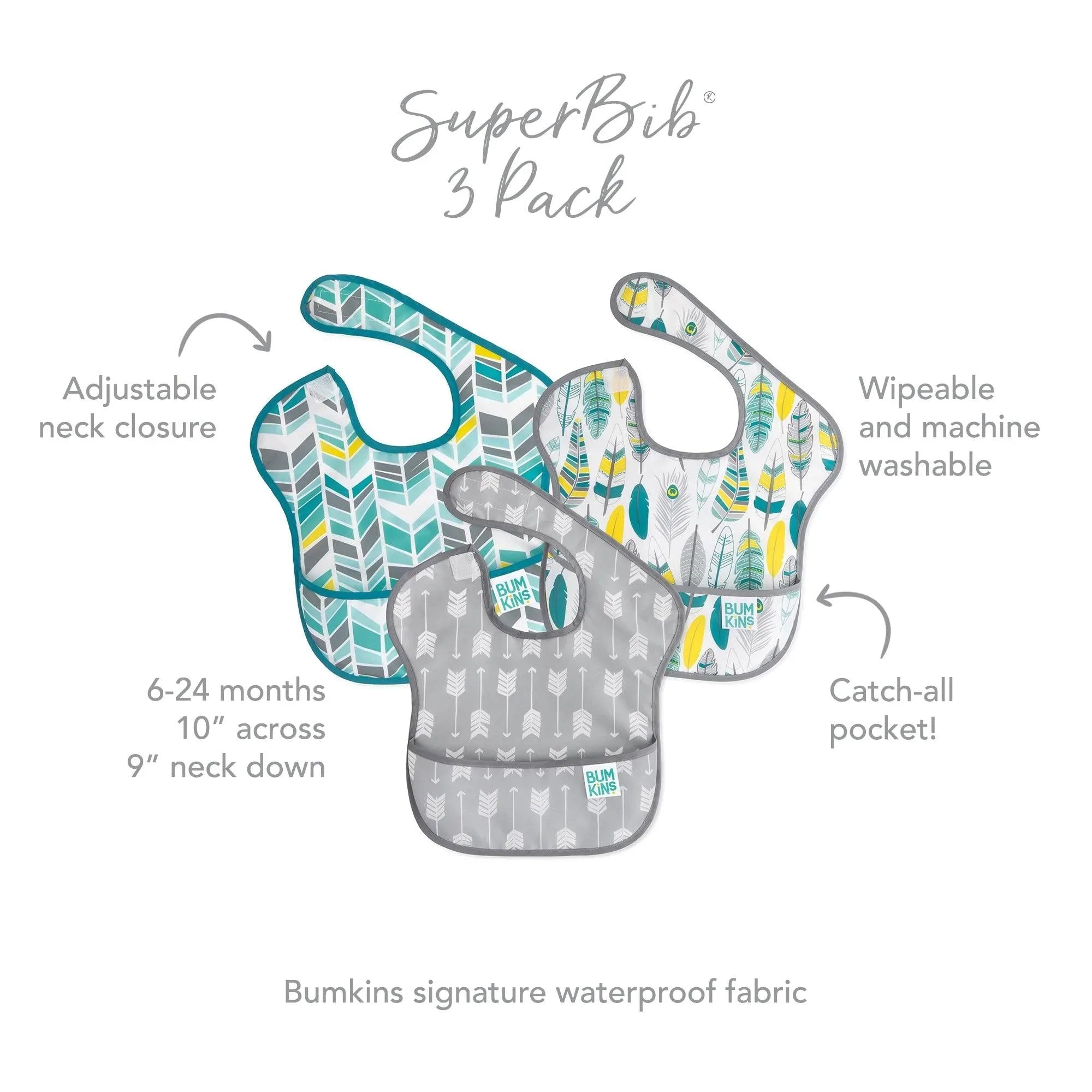 SuperBib® 3 Pack: Feathers, Arrow & Quill - Bumkins
