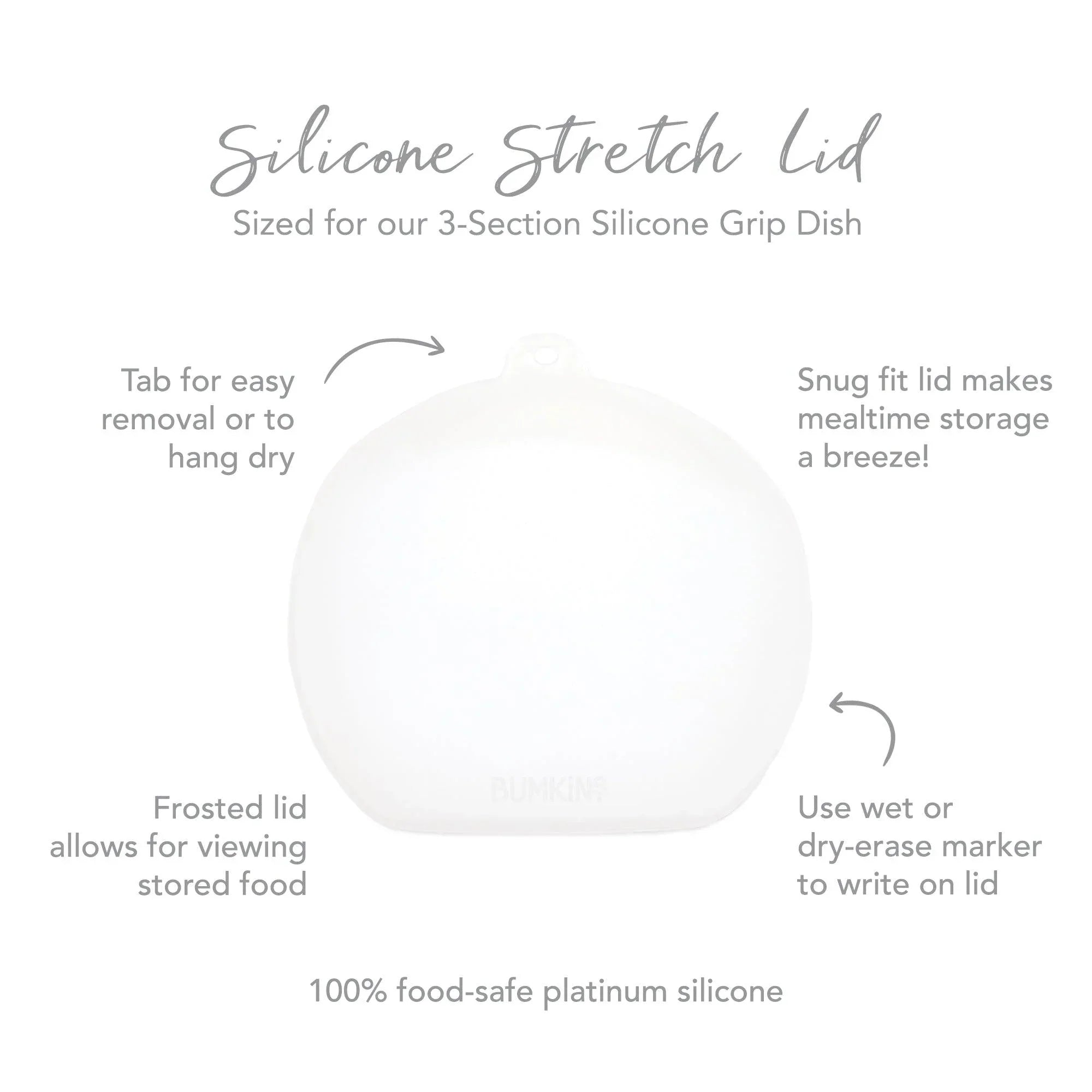 Silicone Grip Dish with Lid (3 Section): Blue - Bumkins