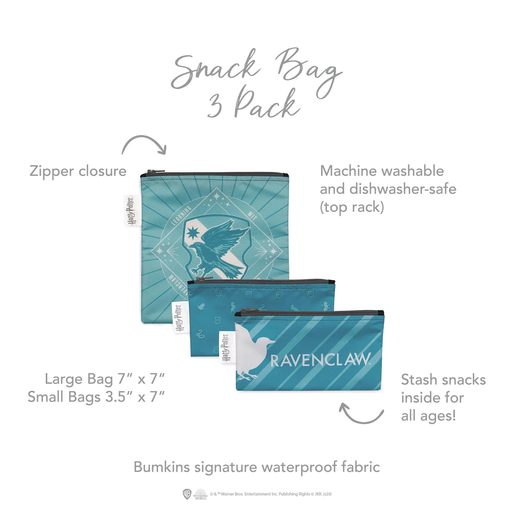 Reusable Snack Bag, 3-Pack: Ravenclaw™ - Bumkins
