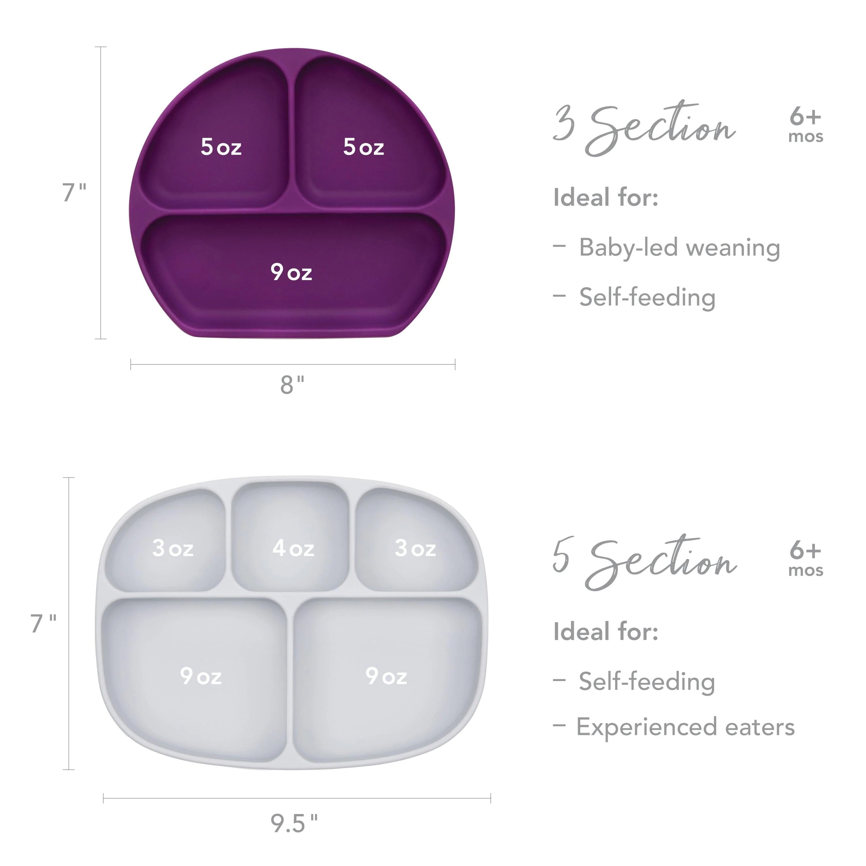 Silicone Grip Dish: Purple - Bumkins