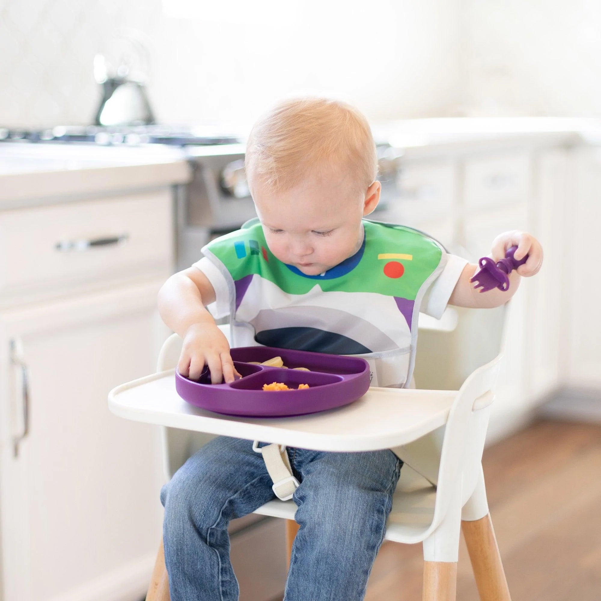 Silicone Grip Dish: Purple - Bumkins