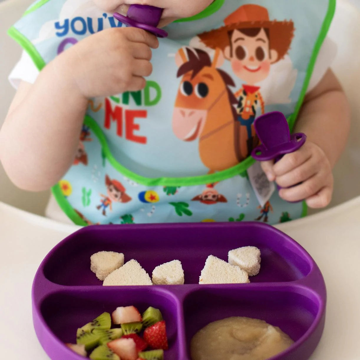 Silicone Grip Dish: Purple - Bumkins