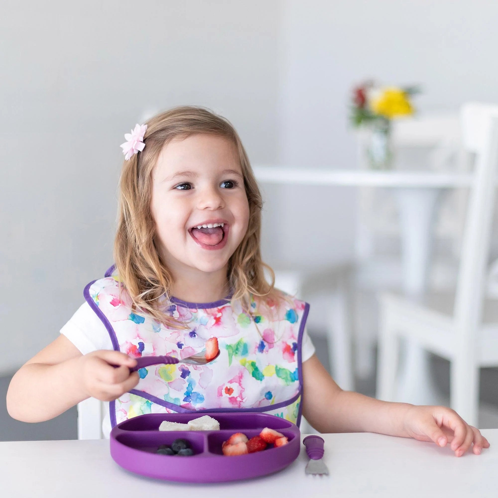 Silicone Grip Dish: Purple - Bumkins