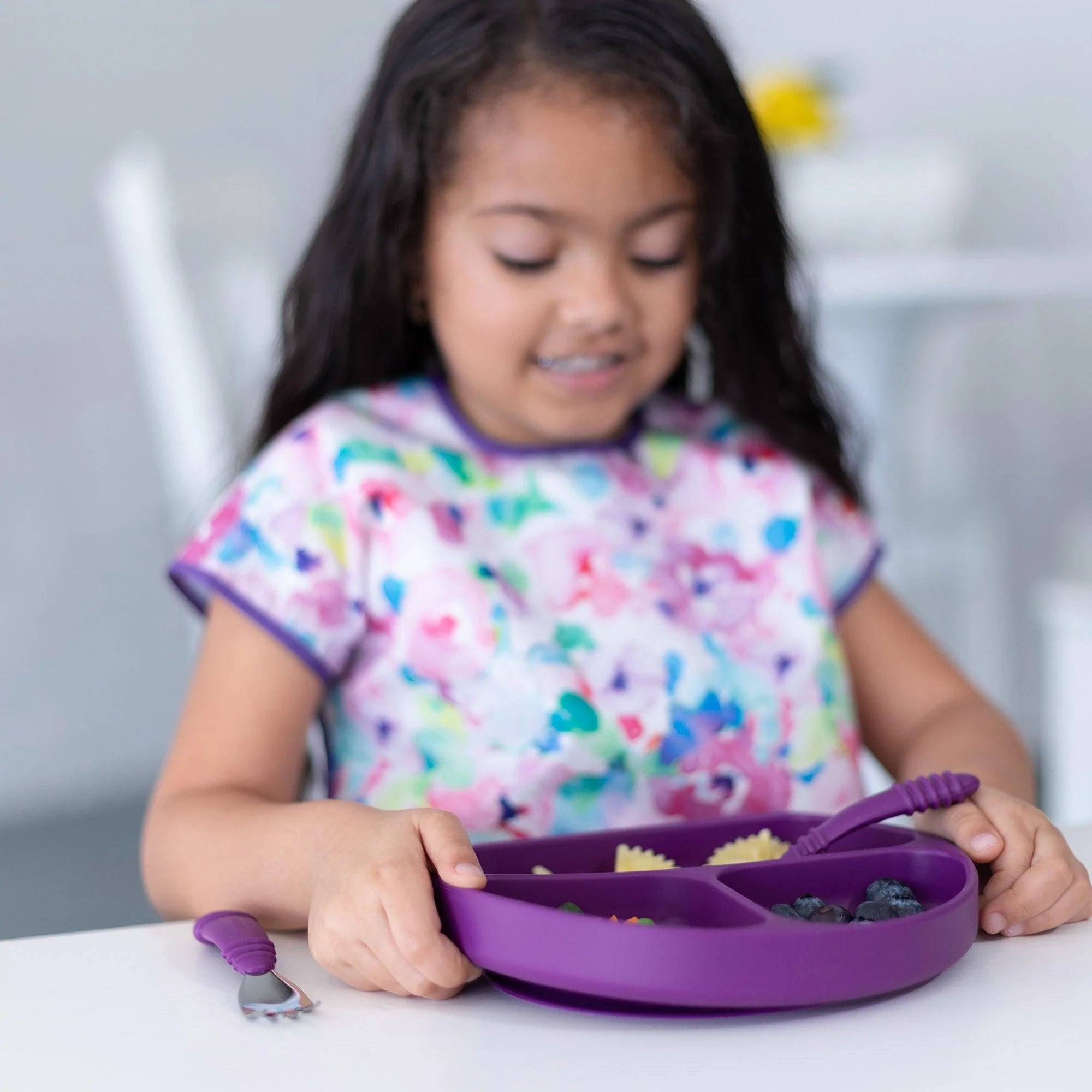 Silicone Grip Dish: Purple - Bumkins