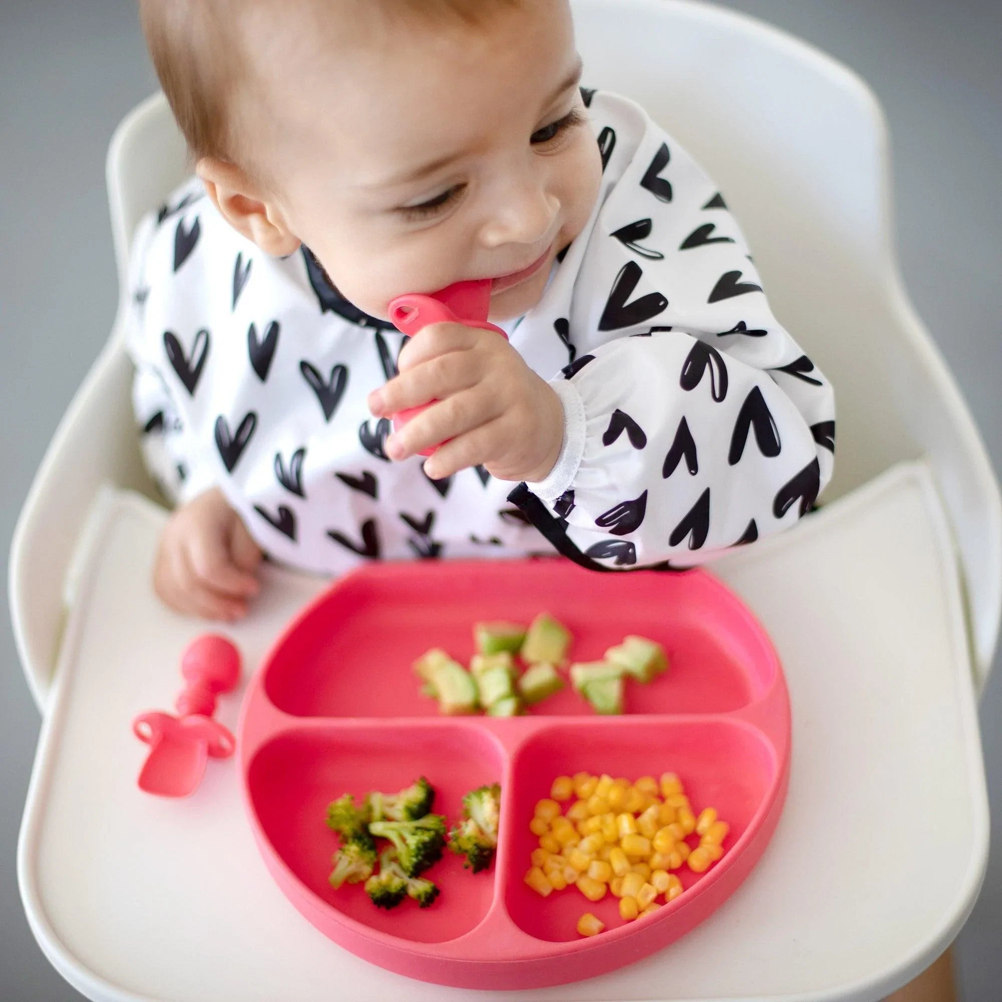 Silicone Grip Dish: Red - Bumkins