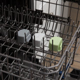 Bumkins Silicone Little Dipper Round 3-Pack: Taffy sits in the top rack of an open dishwasher.