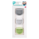 Bumkins Silicone Little Dipper Round 3-Pack: Taffy is shown in a white packaging box, with a clear front window displaying the product.