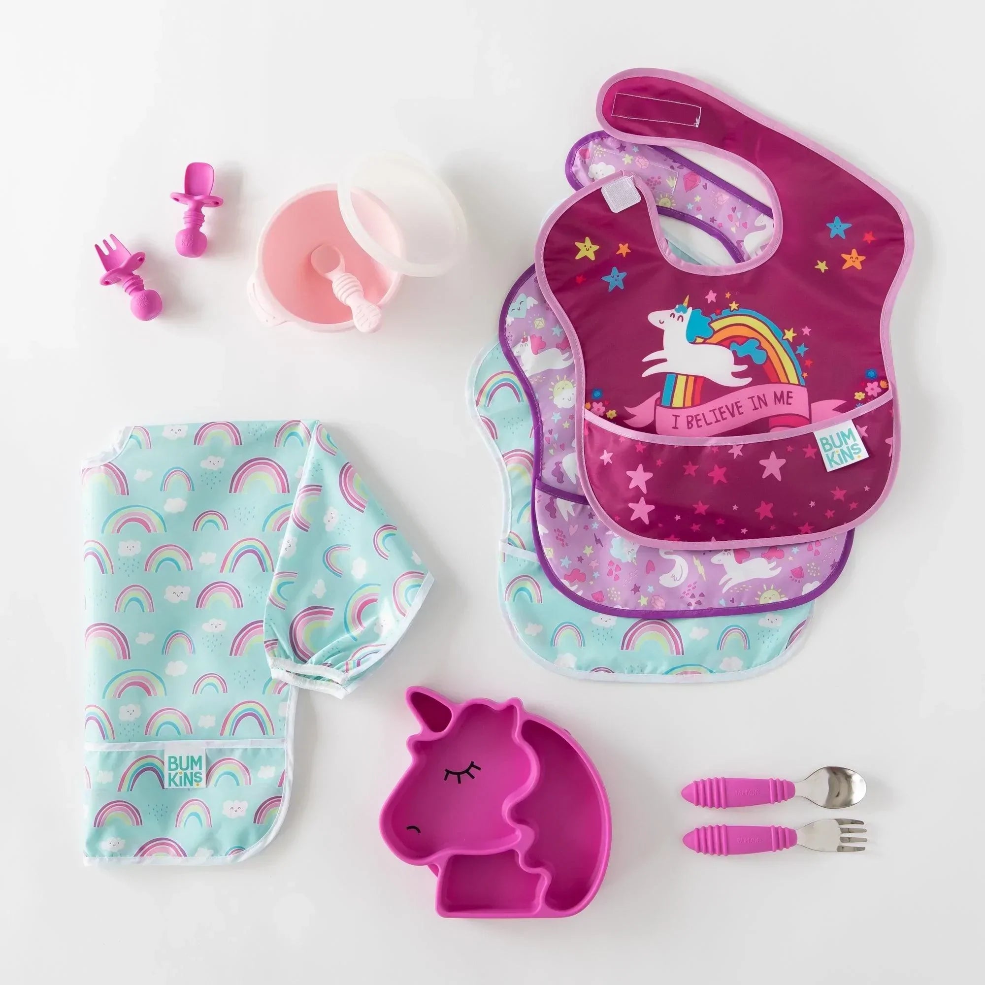 SuperBib® 3 Pack: I Believe In Me, Unicorns, Rainbows - Bumkins