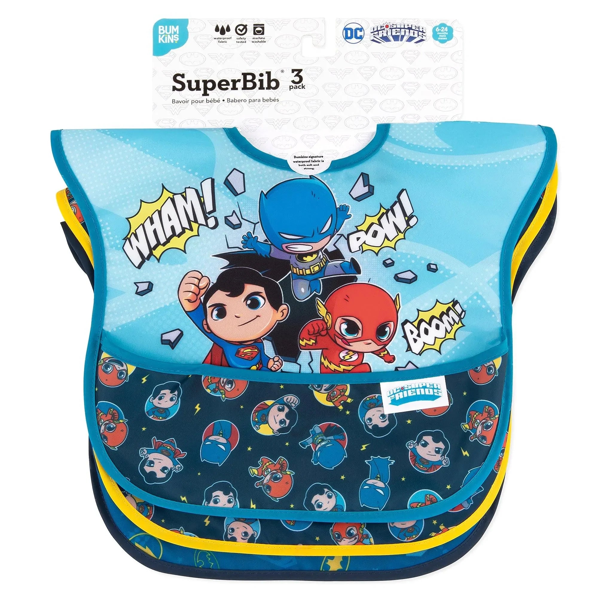 SuperBib® 3 Pack: Super Friends Breakthrough - Bumkins