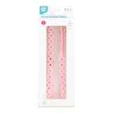Bumkins Silicone Accessory Tether 2-Pack: Pink is shown in a white packaging box, with a clear front window displaying the product.