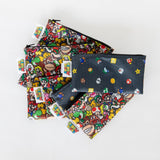Two sets of Bumkins Reusable Snack Bag, 3-Pack: Super Mario™ Power Up lay stacked on a white background.