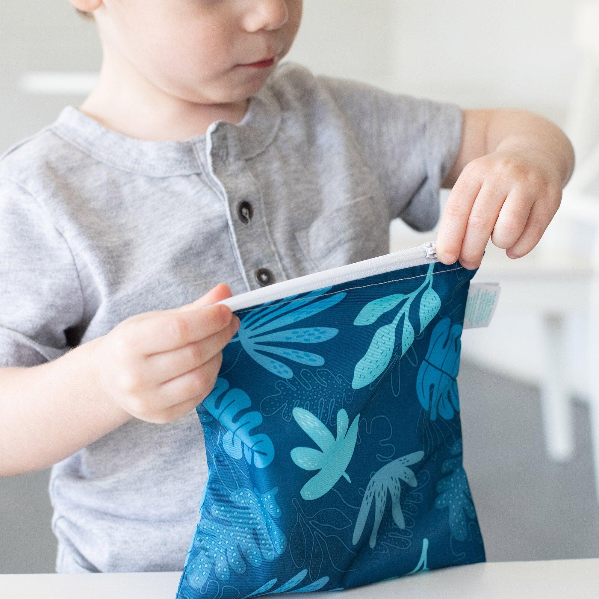 Reusable Snack Bag, Large 2-Pack: Dinosaurs & Blue Tropic - Bumkins