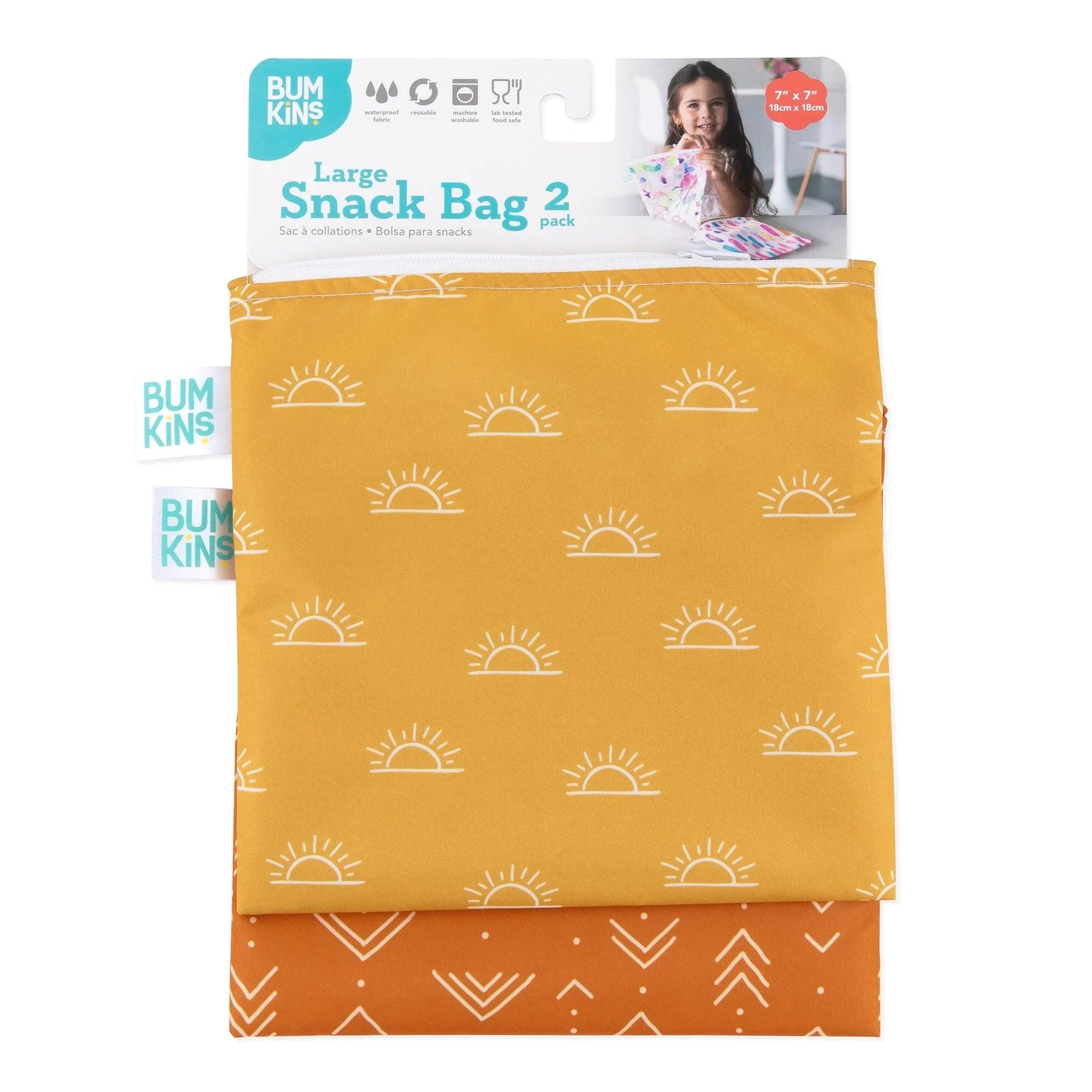 Reusable Snack Bag, Large 2-Pack: Sunshine and Grounded - Bumkins