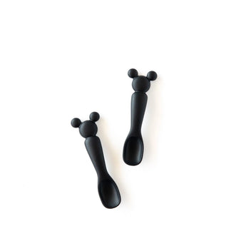 Bumkins Silicone Dipping Spoons: Mickey Mouse (Classic Black) are displayed on a white background.