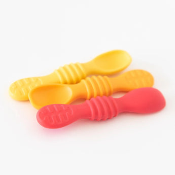 Bumkins Silicone Dipping Spoons 3 Pack: Tutti-Frutti are displayed on a white background.