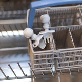 Bumkins Silicone Chewtensils®: Gray sits in the utensil compartment of an open dishwasher.