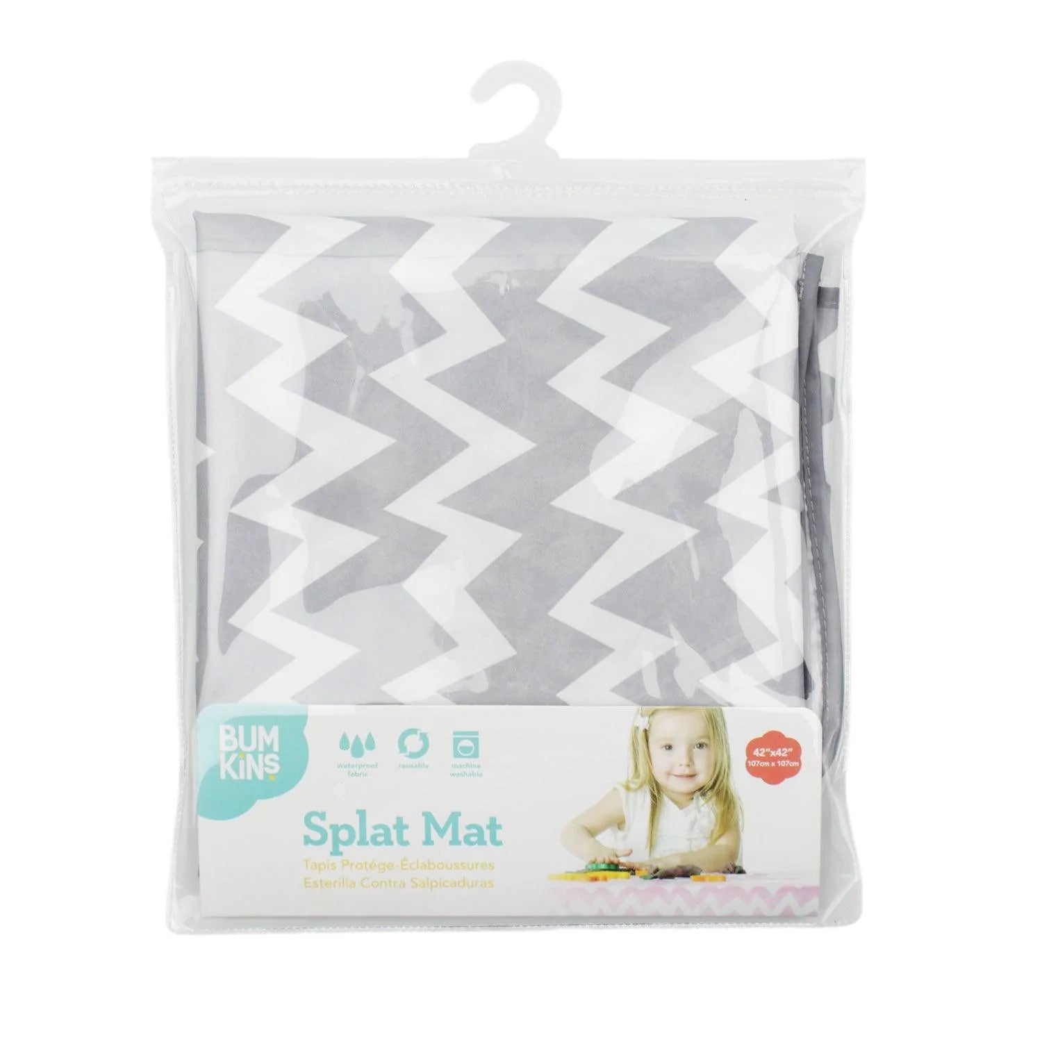 Splat Mat: Gray Chevron - Bumkins