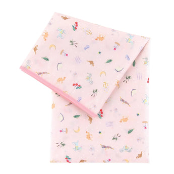 Bumkins Splat Mat: Princess Magic in light pink waterproof fabric showcases a princess and animal themed designed.