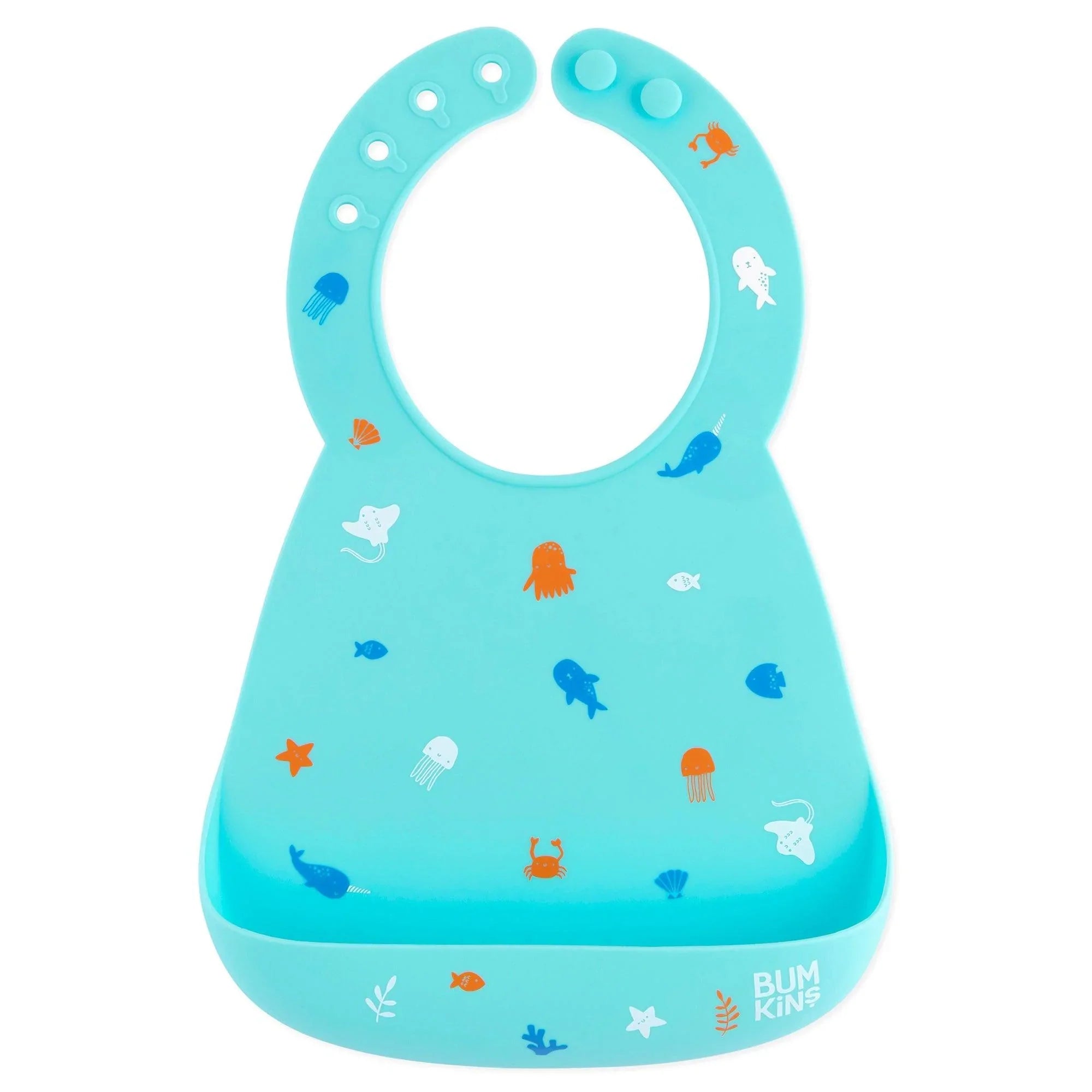Ocean Life Silicone Bib With Food Catcher For 6-24 Mos