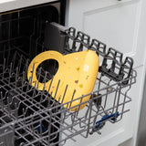 Bumkins Silicone Bib: Camp Gear sits in the top rack of an open dishwasher.