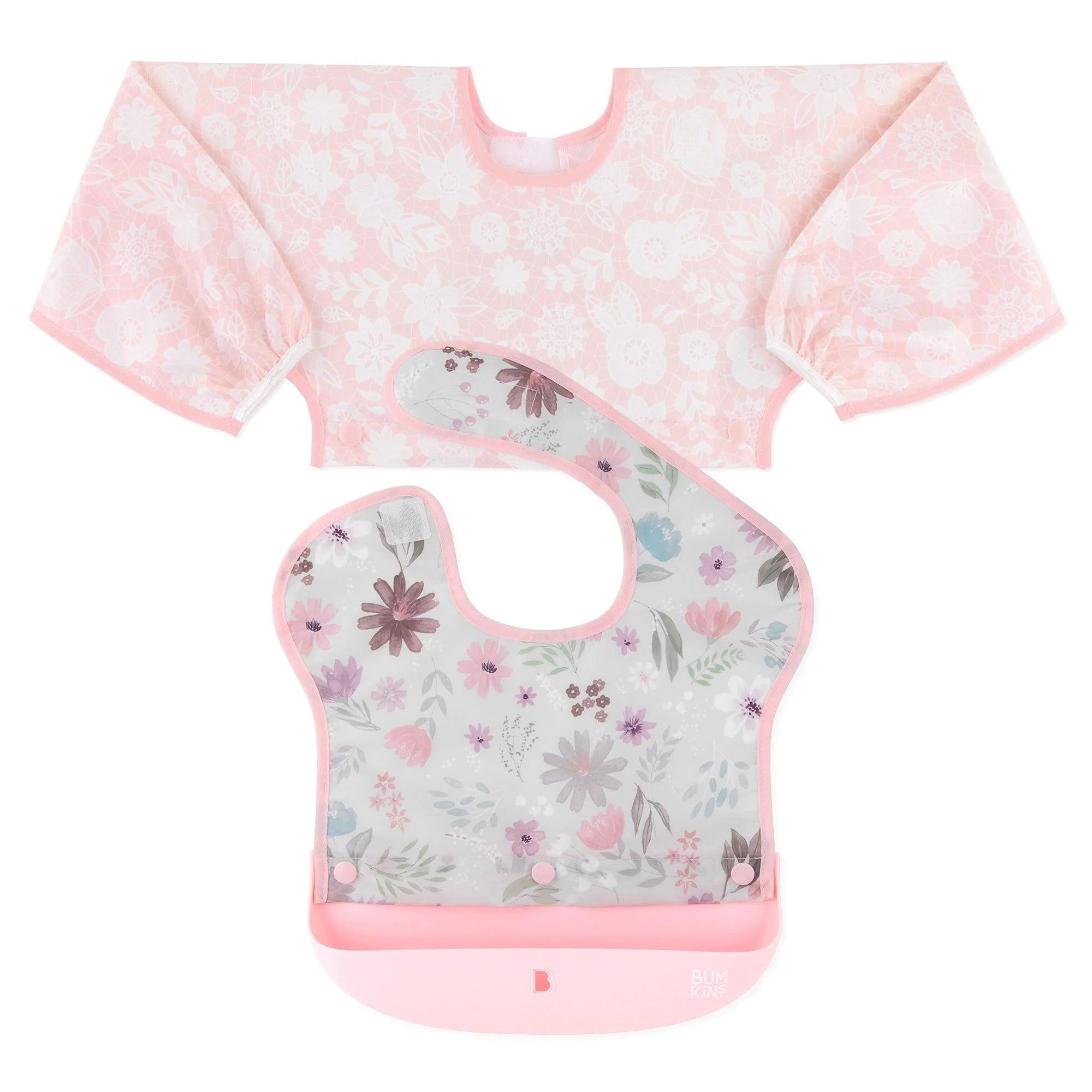 Swap Pocket Bib: Floral & Lace - Bumkins