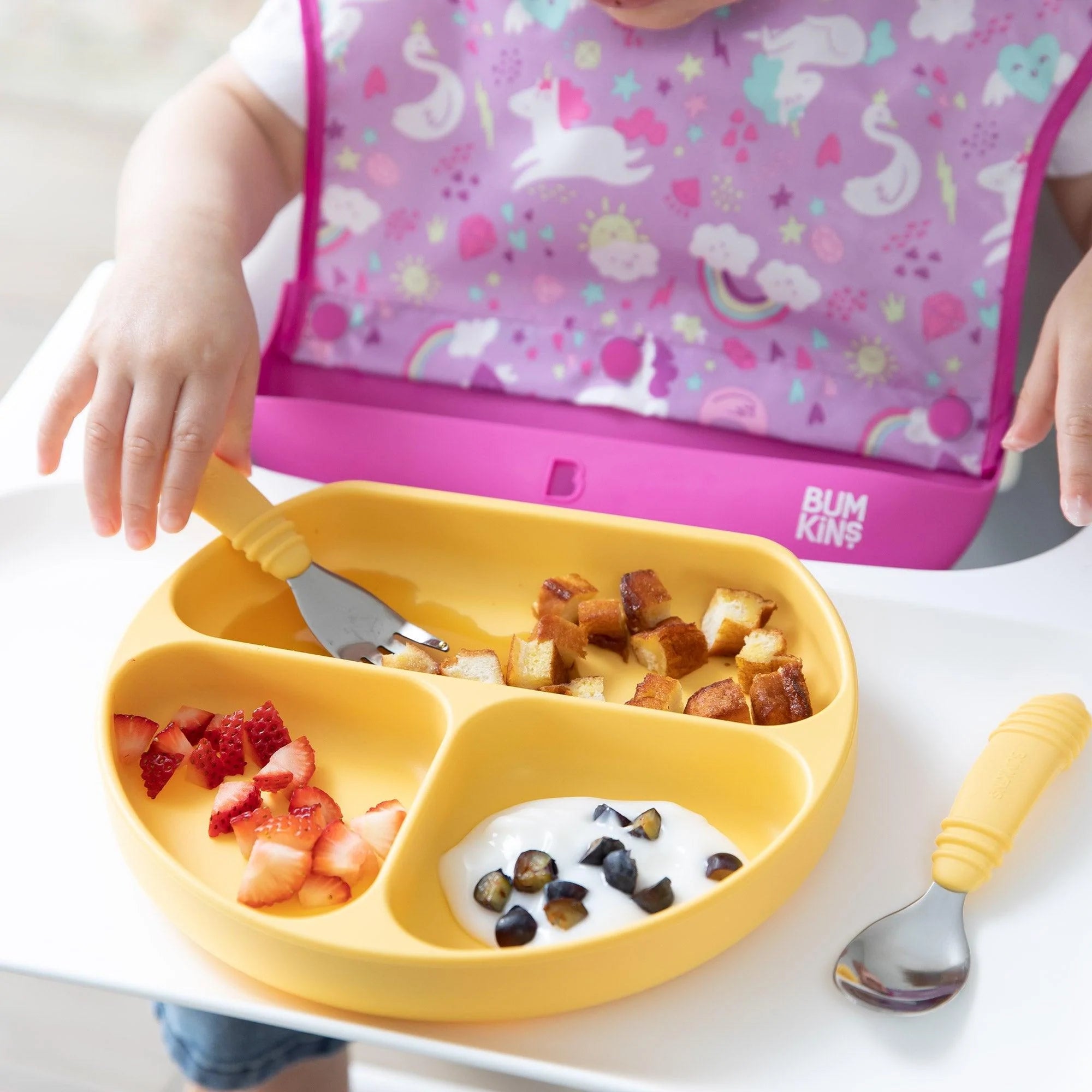 Swap Pocket Bib: Unicorns & Rainbows - Bumkins