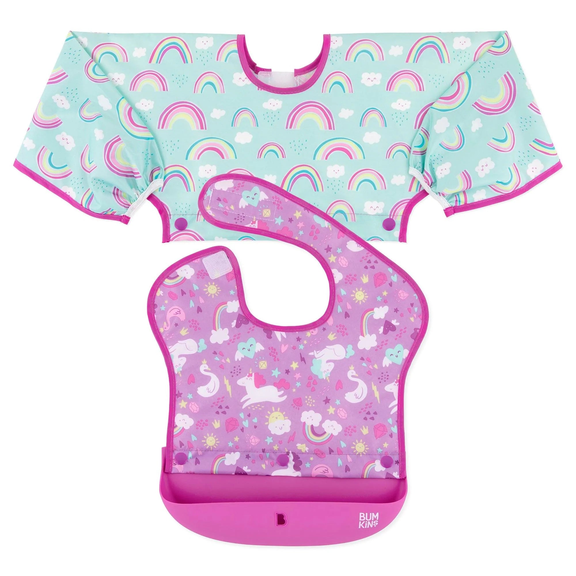 Swap Pocket Bib: Unicorns & Rainbows - Bumkins