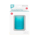Bumkins Silicone Starter Cup: Blue is shown in a white packaging box, with a front window displaying the cup.