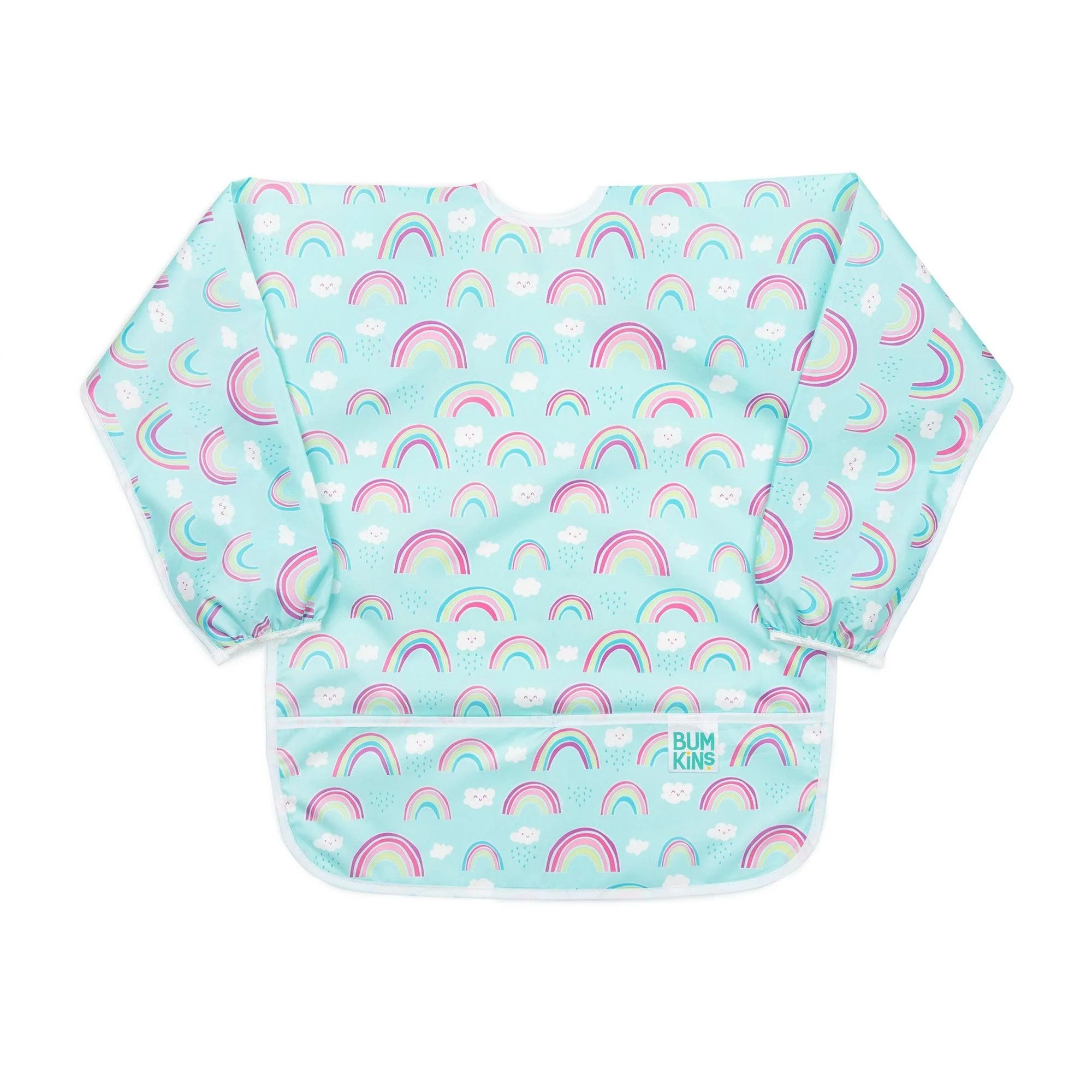 Long-Sleeved Art Smock: Rainbows - Bumkins