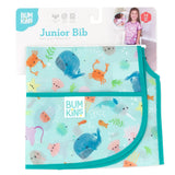 Bumkins Junior Bib: Ocean Life is shown folded on white cardboard packaging.