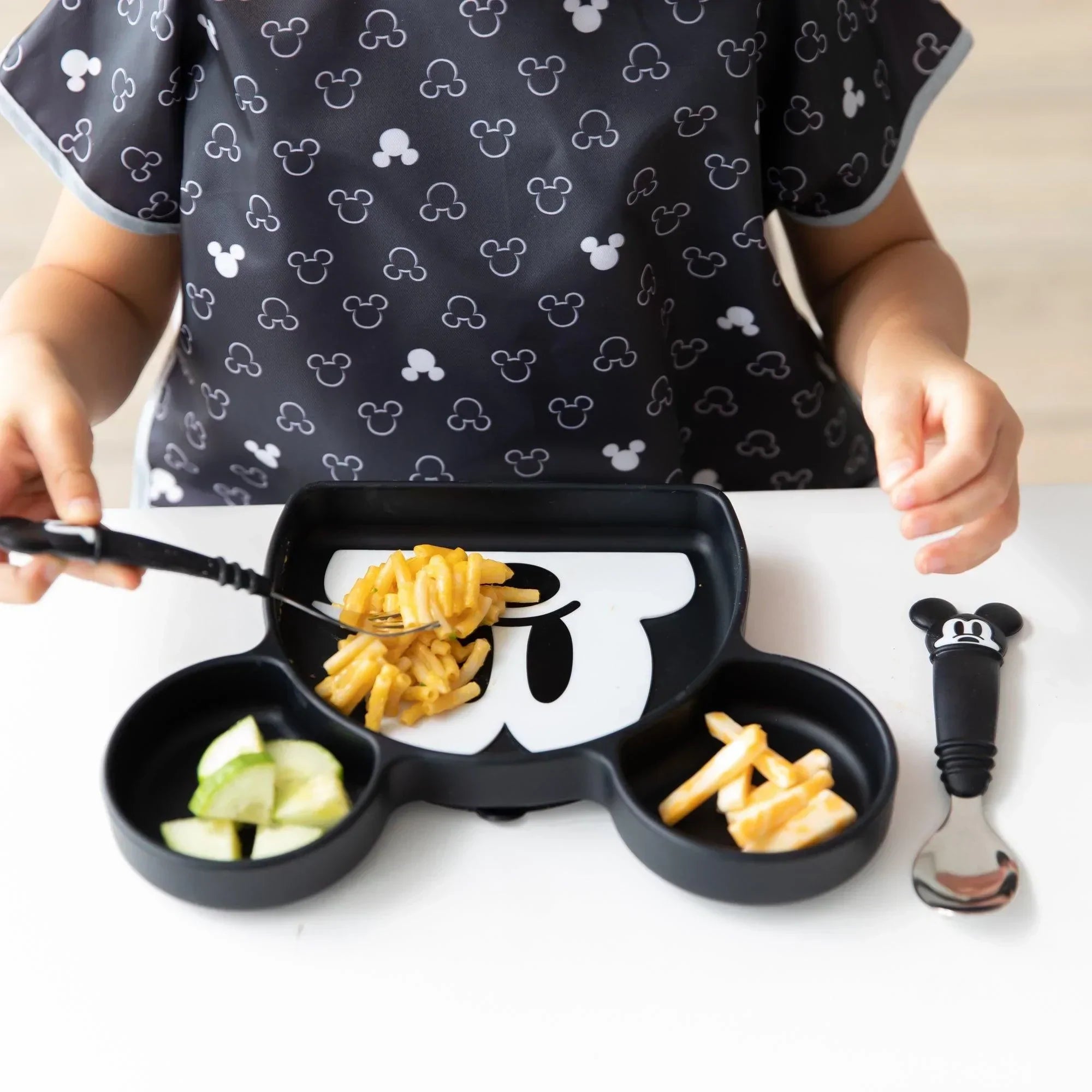 Junior Bib: Mickey Mouse Icon Black + White - Bumkins