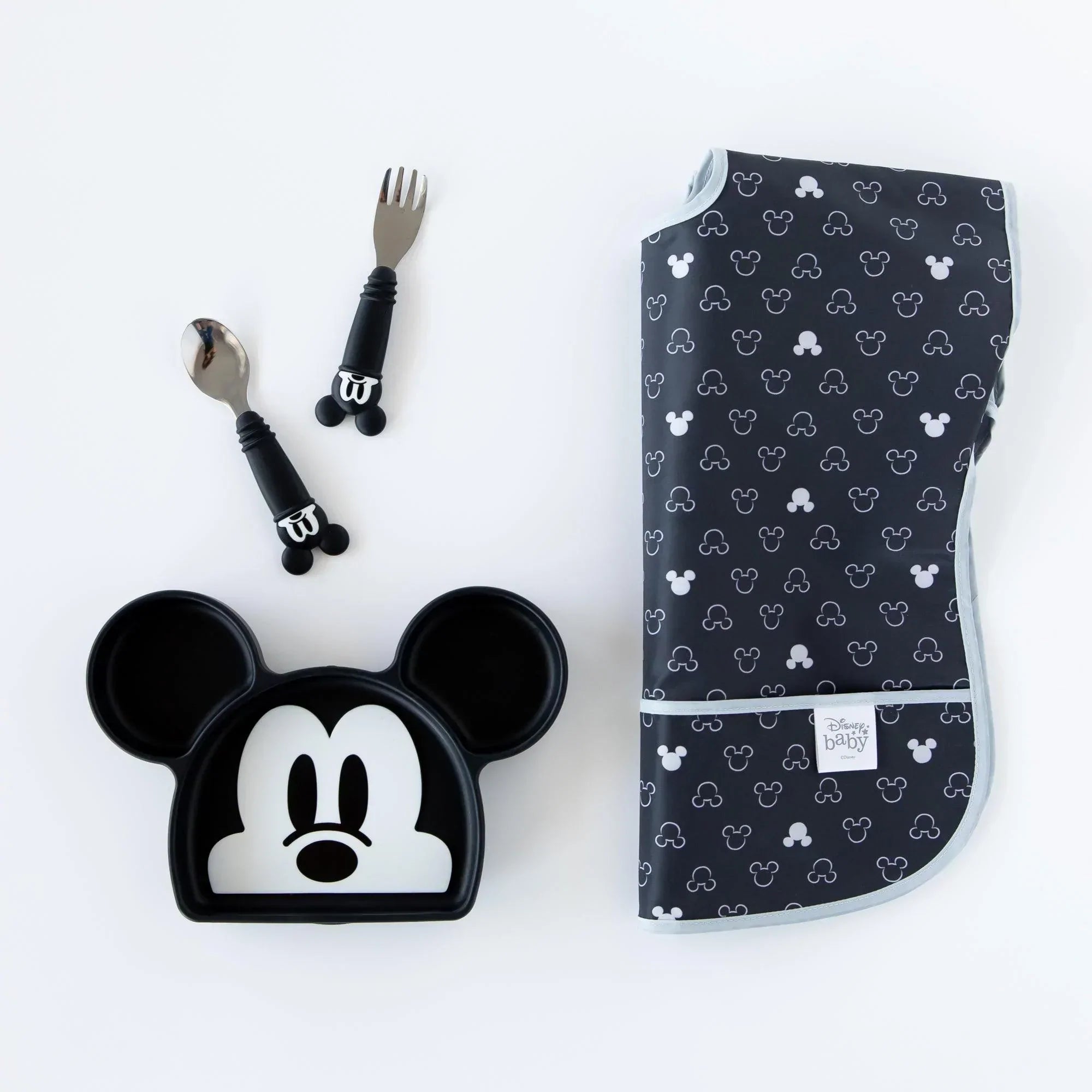 Junior Bib: Mickey Mouse Icon Black + White - Bumkins
